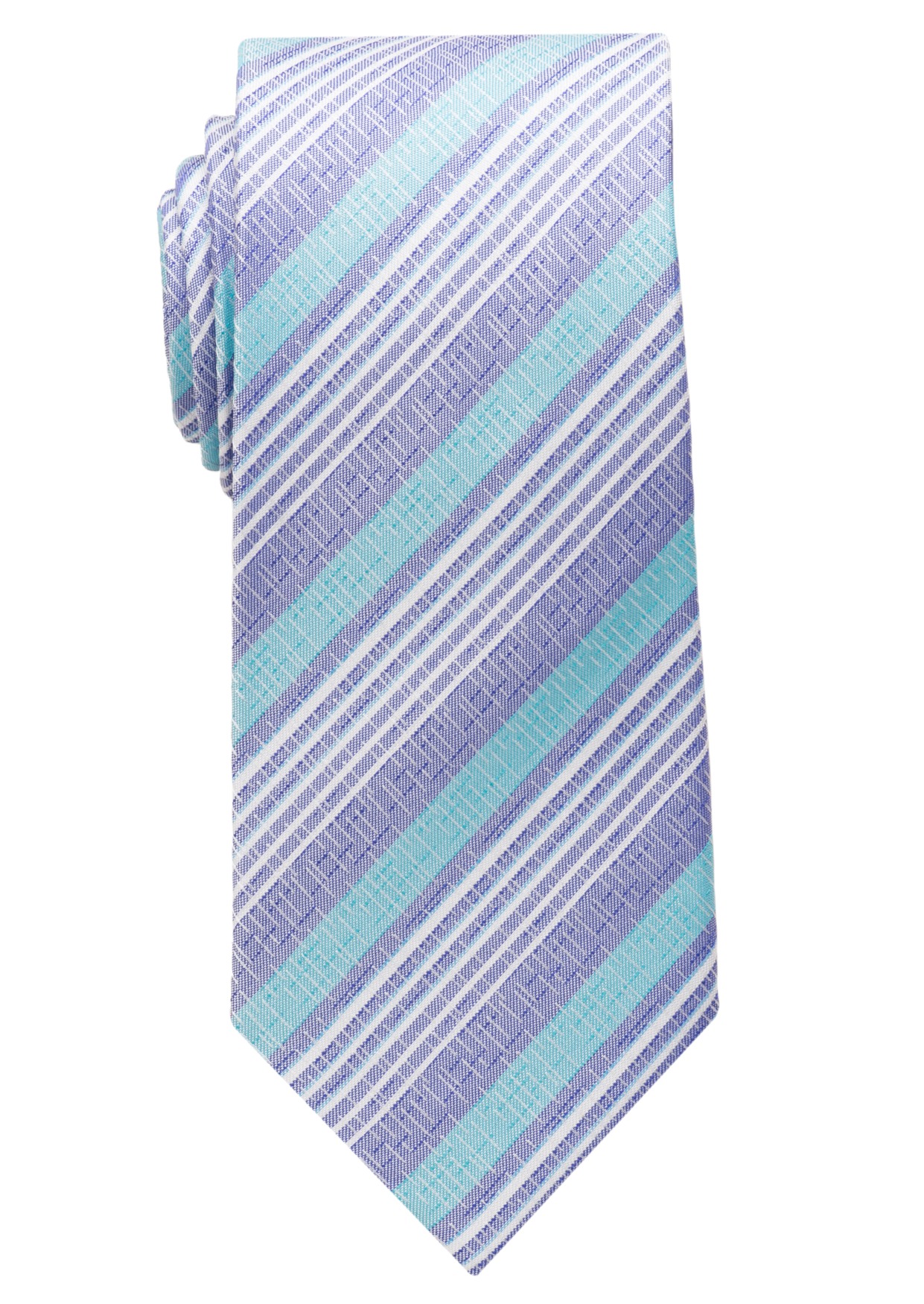 ETERNA Seidenkrawatte türkis/lila gestreift 7,5cm