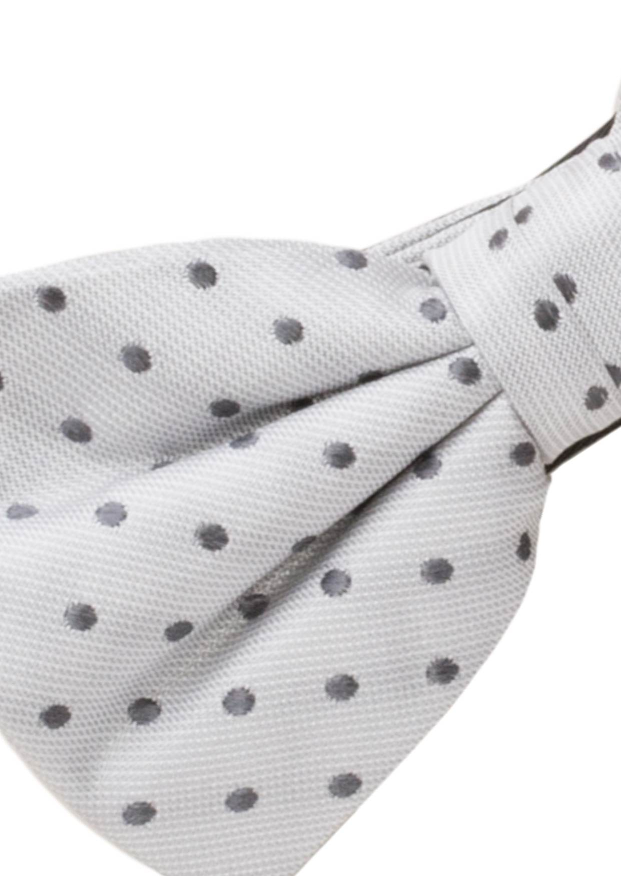 ETERNA Schleife aus reiner Seide hellgrau mit Tupfen