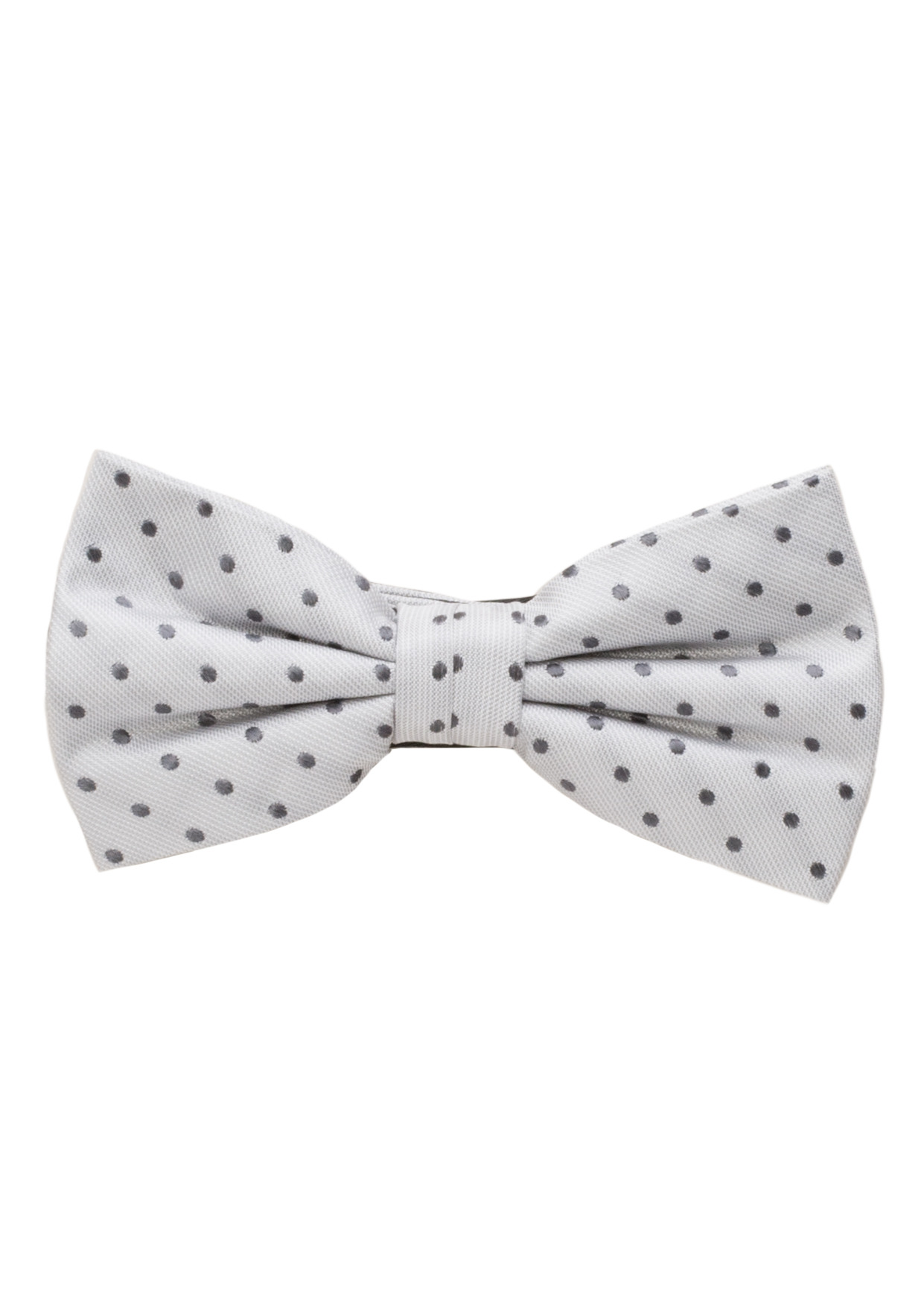 ETERNA Schleife aus reiner Seide hellgrau mit Tupfen