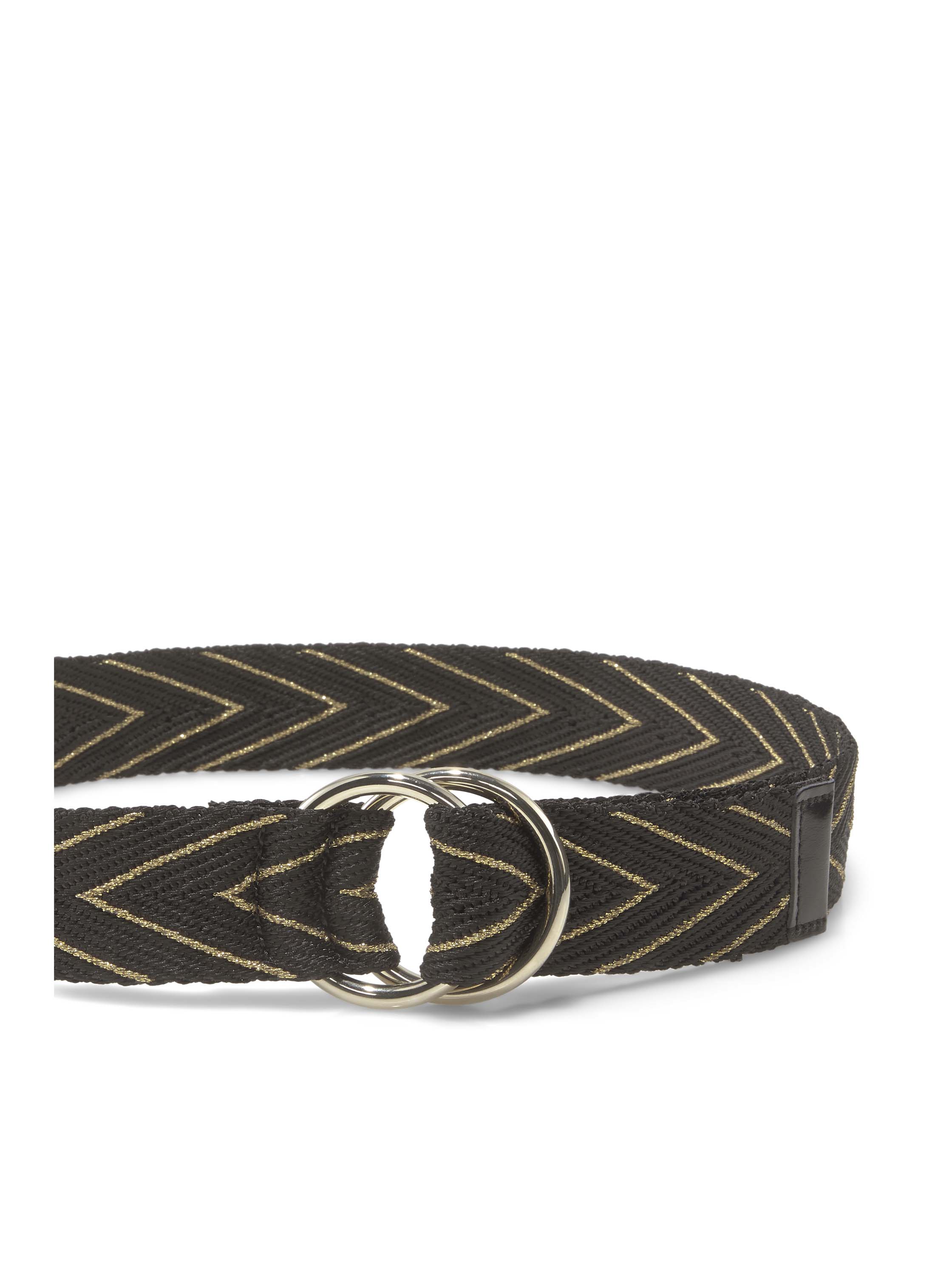 40mm Gürtel Q. 5776, schwarz / gold metallic