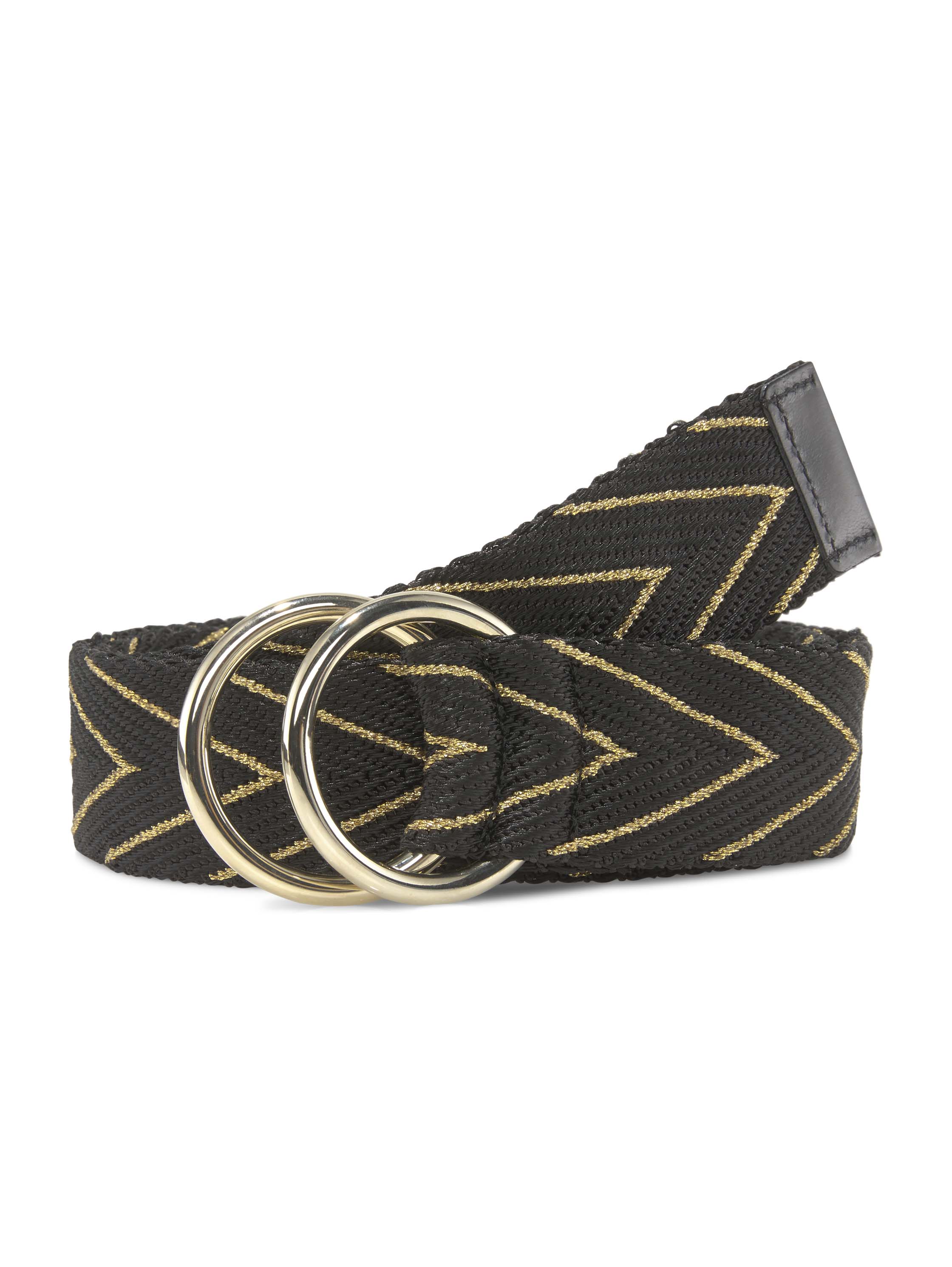 40mm Gürtel Q. 5776, schwarz / gold metallic