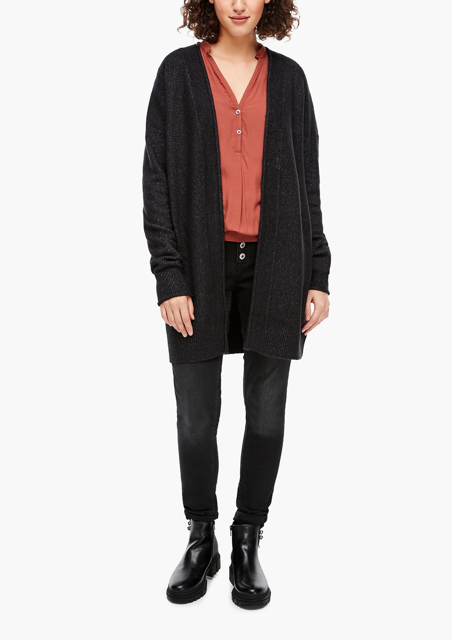 Feinstrick-Strickjacke