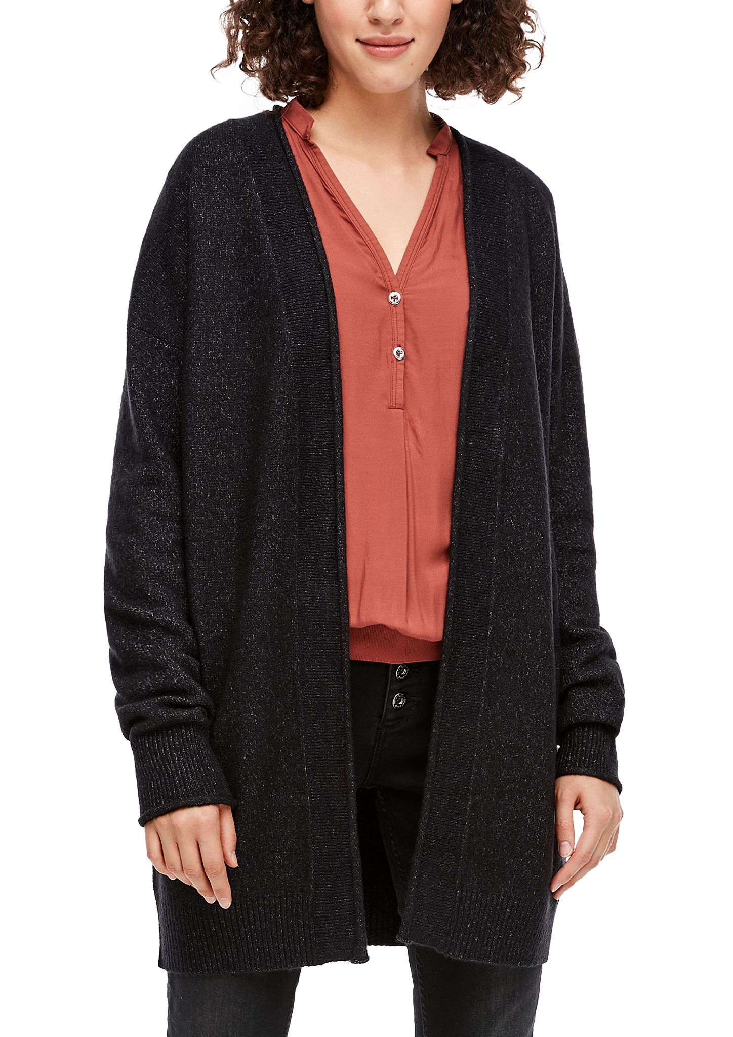 Feinstrick-Strickjacke