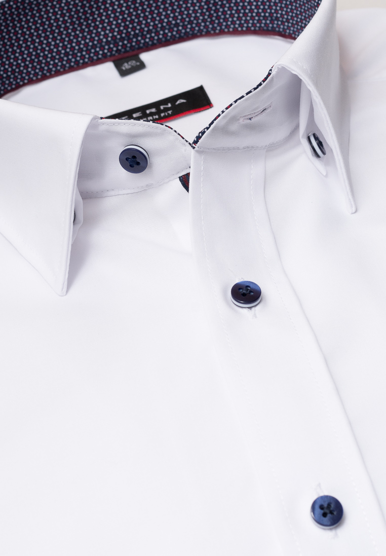 ETERNA Langarm Hemd MODERN FIT Chambray weiss unifarben