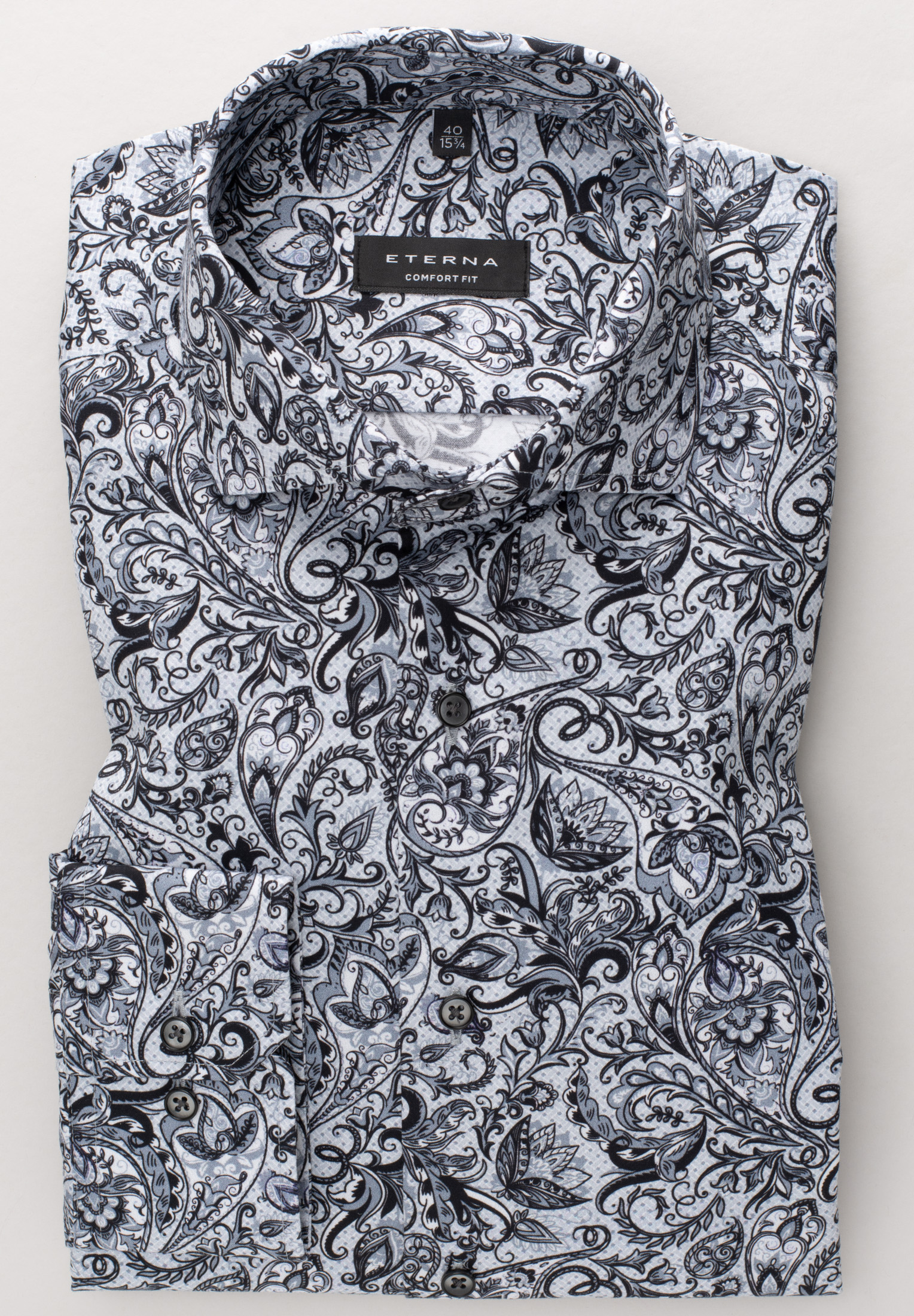 ETERNA LANGARM HEMD COMFORT FIT SATINBINDUNG