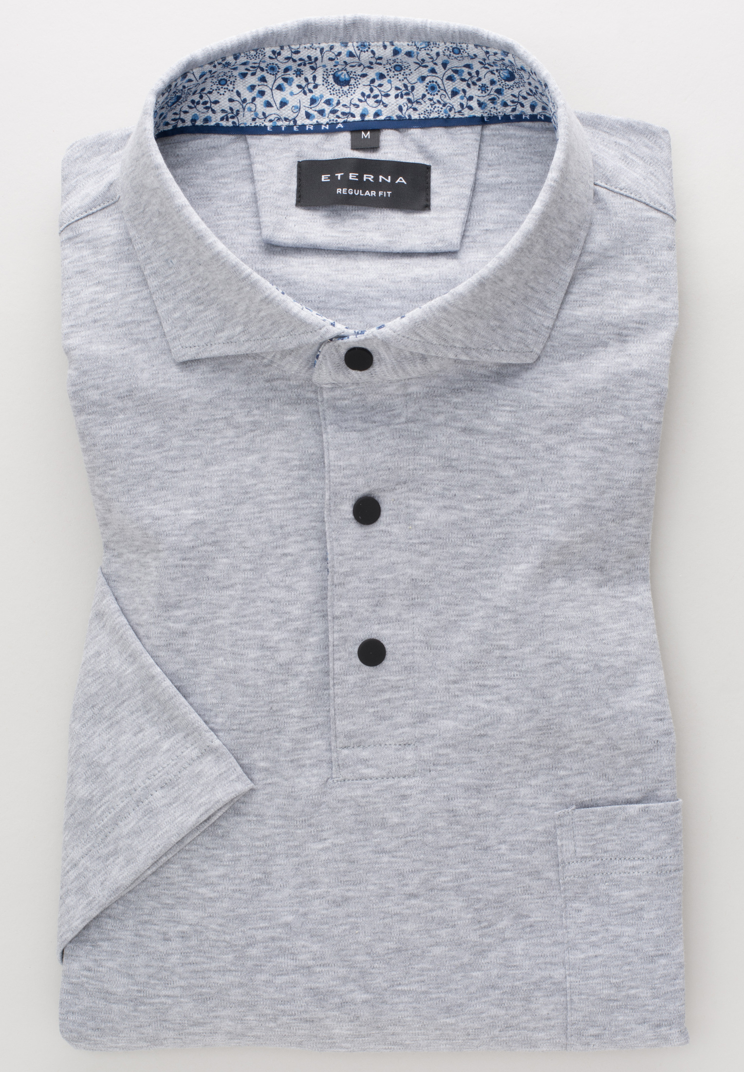 ETERNA KURZARM POLOSHIRT REGULAR FIT JERSEY