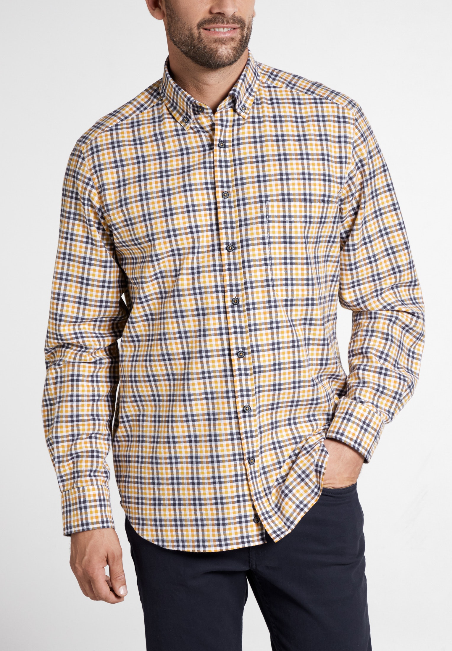 ETERNA LANGARM HEMD COMFORT FIT FLANELL